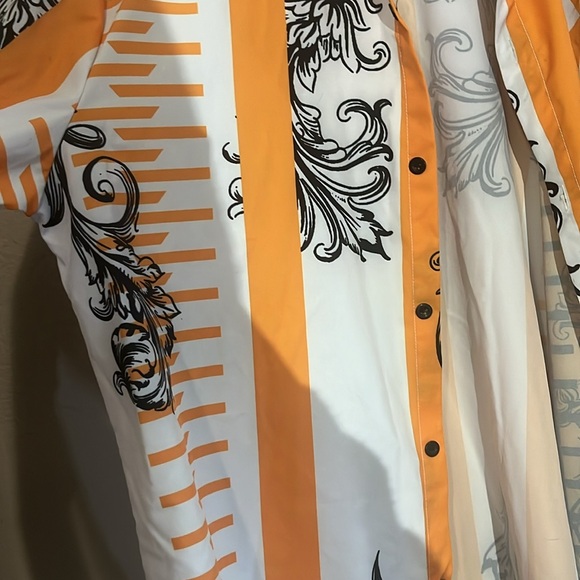 Black and orange men’s long sleeve button down shirt - Picture 2 of 4